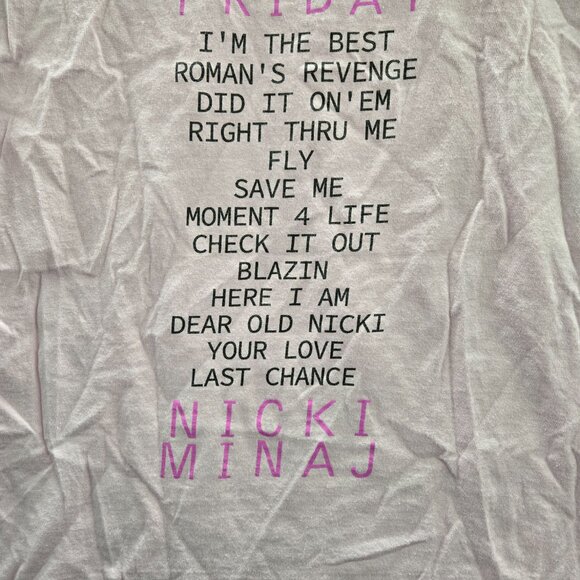 Nicki Minaj Women Top XL Pink Shirt Pink Friday Graphic Short Sleeve‎ Tee - Picture 8 of 11